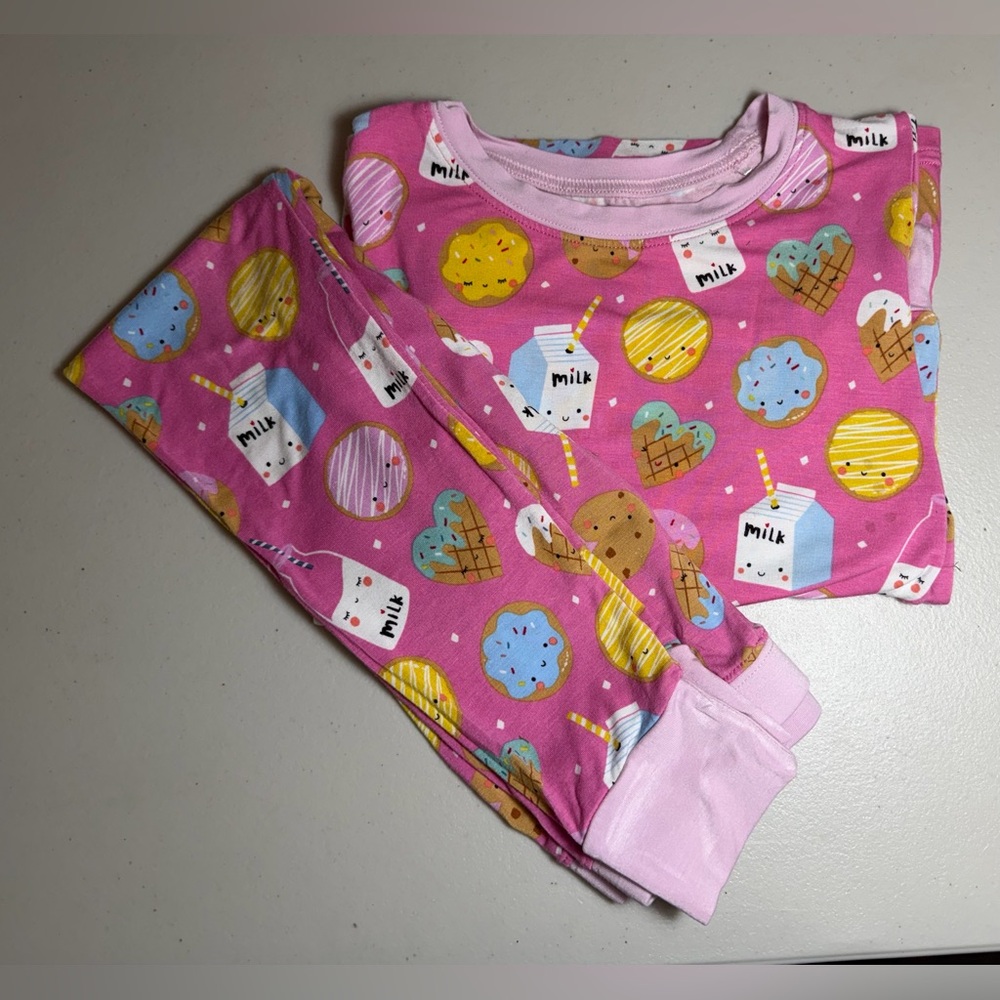 Little Sleepies Pink Donut and Milk Pajama Set